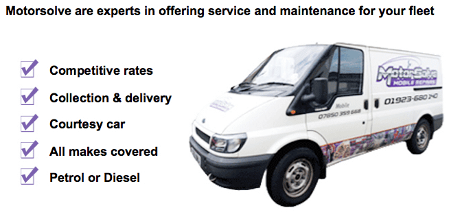 Motorsolve are experts in offering service and maintenance for your fleet. We offer Competitive rates, Collection & delivery, Courtesy car, All makes covered, Petrol or Diesel